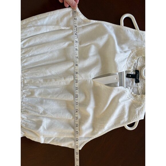 Aqua NWT White Sleeveless Smocked Waist Mini Dress Size Large - Picture 9 of 10